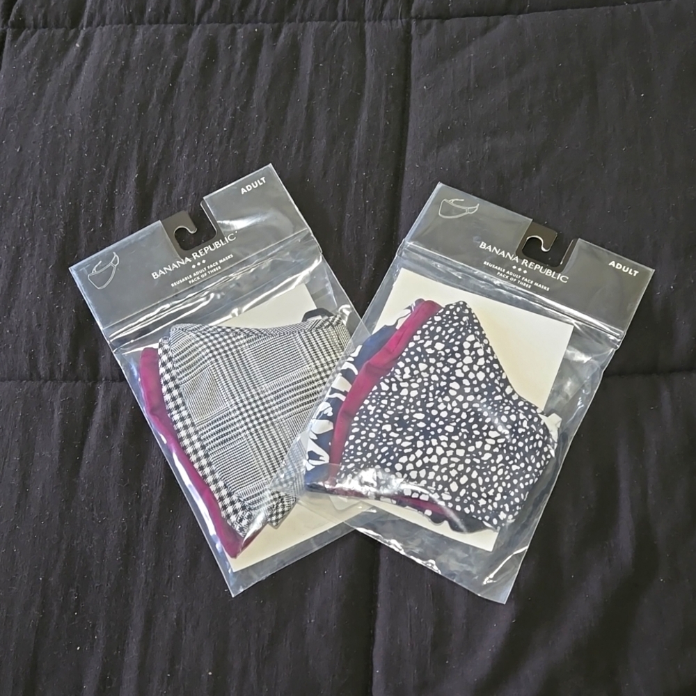 NWT Banana Republic Factory Adult Face Masks (two 3 packs)